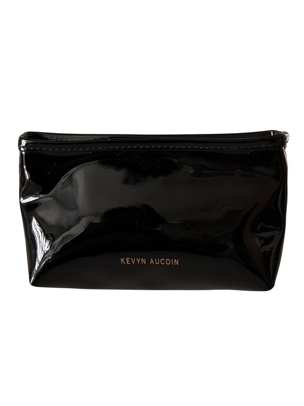 Kevyn Aucoin Black Patent Zip Top Cosmetic Bag